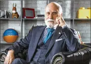  ?? BILL O’LEARY / THE WASHINGTON POST ?? Internet pioneer Vinton Cerf, 76, said, “This basic architectu­re is 50 years old, and everyone is online.”