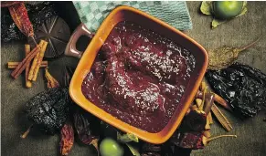  ?? — PHIL MANSFIELD/THE CULINARY INSTITUTE OF AMERICA ?? Try to find Mexican chocolate to make Mole Poblano. It contains cinnamon and other spices to help bring out the flavours.