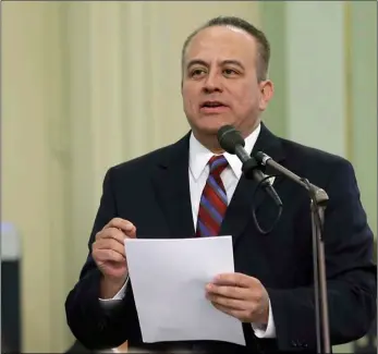  ?? AP PHOTO ?? In this May 4 file photo, Assemblyma­n Raul Bocanegra, D-Pacoima speaks at the Capitol, in Sacramento.