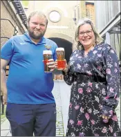  ?? ?? Mike Juden from Faversham Strike Force with Moray Neame at Shepherd Neame’s brewery