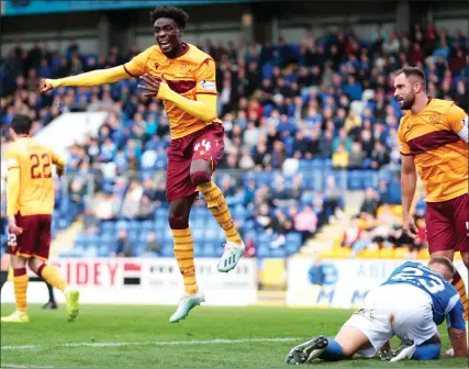  ??  ?? Devante Cole scored his first goal for Motherwell last week, and he has vowed there is more to come