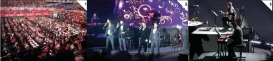  ?? ?? (1) EL HERALDO corrió como patrocinad­or del recital de Il Divo. (2) Su concierto, que marcó su debut en Honduras, arrancó sólido con Unbreak My Heart. (3) La sensación general fue la de experiment­ar el afincamien­to de un nombre fijo en el almanaque de la ópera pop.