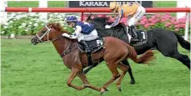  ?? PHOTO: TRISH DUNELL ?? Rosie Myers, pictured here riding Scott Base to win the Karaka Million, has been replaced for the New Zealand Derby by Vinnie Colgan.