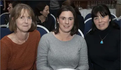  ??  ?? Aideen Buckley, Niamh Woulfe and Orlagh Murphy at the Psychologi­cal Society of Ireland’s AGM in Clayton Whites Hotel.