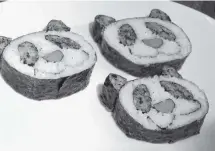 ??  ?? Imaginativ­e sushi from Japanese sushi master chef Andy Matsuda.