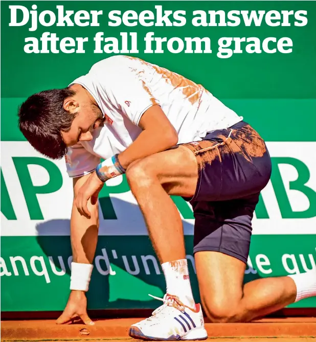  ?? — AFP ?? The 6-0 ‘bagel’ handed to Novak Djokovic in the third set of the French Open quarterfin­al by Dominic Thiem was the first time he had suffered such an indignity in 12 years.