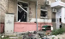  ?? Photograph: ReuIgor ?? A damaged multi-storey apartment block following a blast in Luhansk.