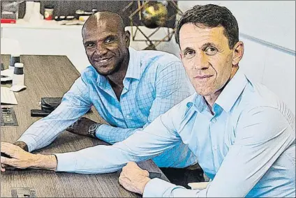  ?? FOTO: FCB ?? Eric Abidal y Ramon Planes Dos de los ocho técnicos que han viajado