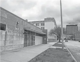  ?? MATT DAYHOFF/JOURNAL STAR ?? Plans call for the Salvation Army Sylvia Fites Family Service Center and the Veterans Outreach Center next door on Jefferson Street near downtown Peoria to be demolished and the space converted to parking for a new men's shelter on the site of the Labor Temple, which will also be demolished for the project.