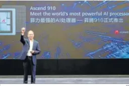  ?? EP ?? Eric Xu, presidente rotatotio de Huawei, ayer.