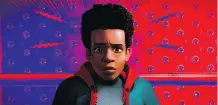  ?? SONY PICTURES ?? Miles Morales, voiced by actor Shameik Moore, is a biracial teenager from Brooklyn who is bitten by a radioactiv­e spider.