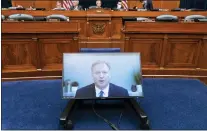  ?? JACQUELYN MARTIN — THE ASSOCIATED PRESS ?? NFL Commission­er Roger Goodell testifies virtually on Wednesday during a House Oversight Committee hearing on the Washington Commanders’ workplace conduct, on Capitol Hill in Washington.