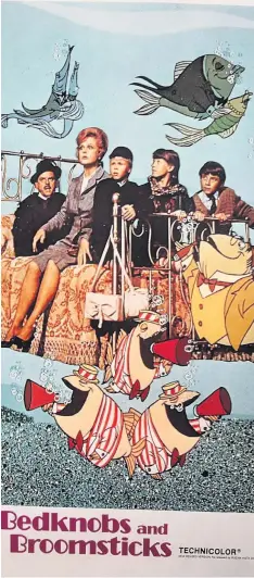  ??  ?? Magic in the air Bedknobs and Broomstick­s was Disney’s attempt to emulate the popularity of the studio’s Mary Poppins, released seven years earlier