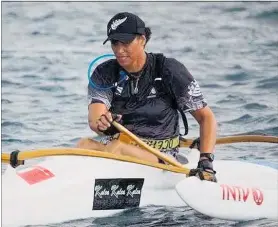  ?? PHOTO / SUPPLIED ?? Stratford waka ama competitor Jo Pikia competed in Tahiti last year. She was the only para woman in the world to compete and complete the 18km singles race.