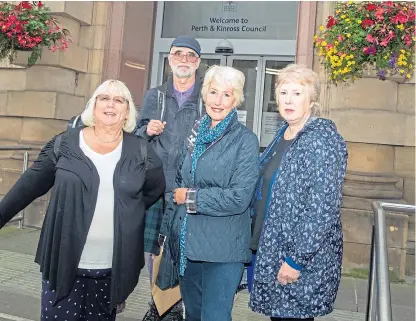  ?? Picture: Kenny Smith. ?? Scone campaigner­s who spoke out against the first phase of 700 houses: Dorothy Guthrie, Neil Myles, Vanessa Shand and Hazel McKinnon.