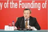  ?? Reuters ?? Chinese Vice Commerce Minister Wang Shouwen during a news conference on Sunday ahead of the 70th founding anniversar­y of the People’s Republic of China, in Beijing.