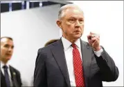  ?? TOM BRENNER/THE NEW YORK TIMES ?? Attorney General Jeff Sessions discussed policy issues important to Moscow, according to U.S. intelligen­ce intercepts.
