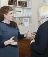  ??  ?? Former student of Marian Harkin, Katrina Cunniffe speaks with the former MEP on the campaign trail in Ballisodar­e. Pic: Donal Hackett