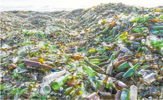  ?? Picture / Supplied ?? For a year, Queenstown’s glass was collected for recycling but ended up in landfill because of contaminat­ion issues.