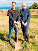  ?? Photo / Supplied ?? Jamie Keehan and deputy mayor Christine Rankin with The Landing’s scenic view behind.