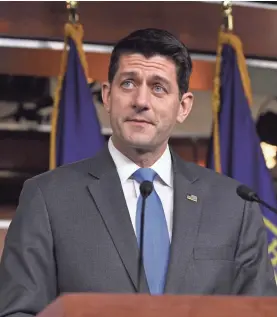  ?? SAUL LOEB/AFP/GETTY IMAGES ?? “This is a job that does not last forever,” House Speaker Paul Ryan said after he told colleagues he would not seek re-election.