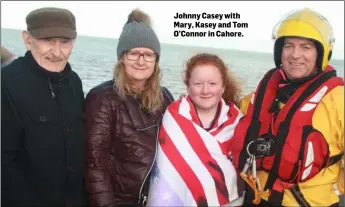  ??  ?? Johnny Casey with Mary, Kasey and Tom O’Connor in Cahore.