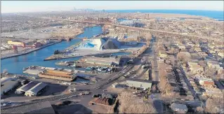  ?? CHRIS WALKER/CHICAGO TRIBUNE ?? Industry along the Calumet River in Chicago is seen in 2017. The Calumet Area Industrial Commission hosted Thursday’s presentati­on to give a sense about how the economy is recovering from the COVID-19 pandemic.