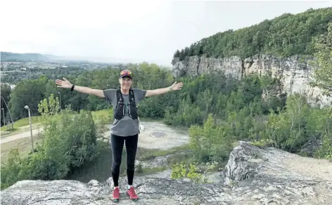  ?? SUPPLIED PHOTO ?? Emily Allan of Fonthill has been running each day along the Bruce Trail for cystic fibrosis.