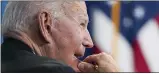  ?? AP PHOTO/EVAN VUCCI ?? President Joe Biden listens during a virtual meeting with FEMA Administra­tor Deanne Criswell and governors and mayors of areas impacted by Hurricane Ida, in the South Court Auditorium on the White House campus, Monday, Aug. 30, 2021, in Washington.