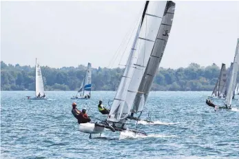  ?? FOTO: NIKOLAUS BÖRMANN ?? Guter Wind herrschte beim 32. Katpokal vor Lindau.