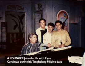  ??  ?? A YOUNGER John Arcilla with Ryan Cayabyab during his Tanghalang Pilipino days