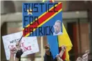  ?? April. Photograph: Cory Morse/AP ?? Activists in Grand Rapids, Michigan, rally for Patrick Lyoya, who was shot and killed after a struggle with an officer on 4