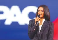  ?? (Octavio Jones/Reuters) ?? CONSERVATI­VE TALK show host Candace Owens speaks at the Conservati­ve Political Action Conference (CPAC) in Orlando, Florida, February 25, 2022.