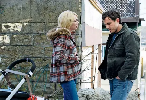  ??  ?? ADRIFT: Williams and Affleck are the young parents at the center of Manchester by the Sea.