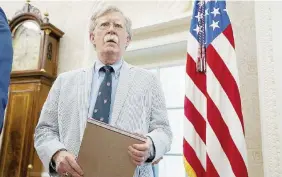  ?? Ansa ?? Silurato Il consiglier­e John Bolton afferma di esersi dimesso; altre fonti dicono che è stato licenziato