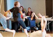  ?? [PHOTO BY DOUG HOKE, THE OKLAHOMAN] ?? Director Kate Brennan watches Oklahoma City University undergrads rehearse Oct. 14 for the all-female production of “Lord of the Flies.”