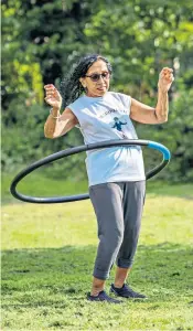  ?? ?? Fitness goal: Pritpal Kaur started using a hoop when gyms were closed in lockdown