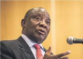  ?? Picture: AFP ?? HARD LINE. Cyril Ramaphosa is laying down the law and has called for the removal of Jacob Zuma as SA president.