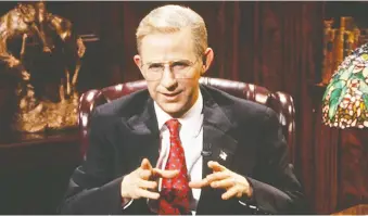  ?? NBC ?? Comedian Dana Carvey wore prosthetic ears to portray Ross Perot on Saturday Night Live in the early ’90s. And the presidenti­al candidate saw the bright side of his regular weekend roastings.