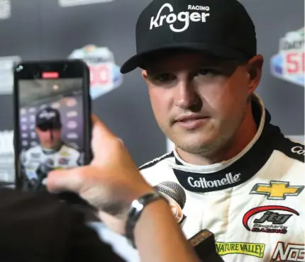  ?? [NEWS-JOURNAL/DAVID TUCKER] ?? Ryan Preece, shown here during NASCAR Media Day in Daytona, is ready to get back to real racing after 70 days of down time.