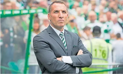  ??  ?? Frustrated in Paradise as Brendan Rodgers seeks the financial backing to take Celtic to the next level.