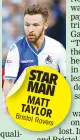  ??  ?? STAR MAN MATT TAYLOR Bristol Rovers