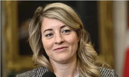  ?? ?? Mélanie Joly, the minister of foreign affairs, on Parliament Hill in Ottawa, Canada, on 1 March 2024. Photograph: Canadian Press/Rex/ Shuttersto­ck