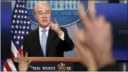  ?? EVAN VUCCI — THE ASSOCIATED PRESS ?? Health and Human Services Secretary Tom Price speaks Tuesday during the White House press briefing in Washington.