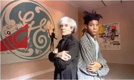 ??  ?? Jean-Michel Basquiat and mentor Andy Warhol in 1985. Photograph: Richard Drew/AP
