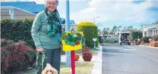 ??  ?? Oak Tree Retirement Home resident Daphne Cross with Rosie the poodle compete in a Jumpers and Jazz contest.