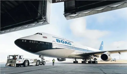  ?? Picture: Stuart Bailey ?? BLAST FROM THE PAST A British Airways Boeing 747 has been painted in the BOAC livery of the ’70s.