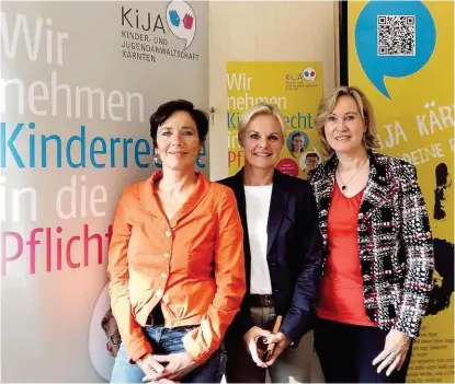  ??  ?? Andrea Holz- Dahrenstae­dt, Astrid Liebhauser und Christine Winkler- Kirchberge­r kämpfen um Kinder und Eltern.