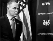 ?? ANDREW HARNIK/AP ?? EPA Administra­tor Scott Pruitt is under fire for his agency’s spending $43,000 for a privacy booth in his office.