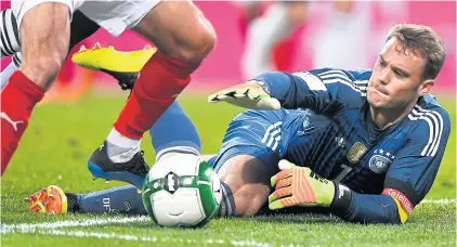  ?? EPA ?? Germany goalkeeper Manuel Neuer in action during the match against Austria in Klagenfurt.